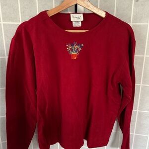 Kini USA Women's Red Long Sleeve Tee, Size Large.